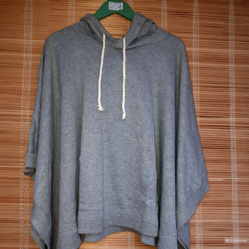 Новое оригинальное пончо от H&M с капюшоном и карманом "кенгуру",размер S/M
