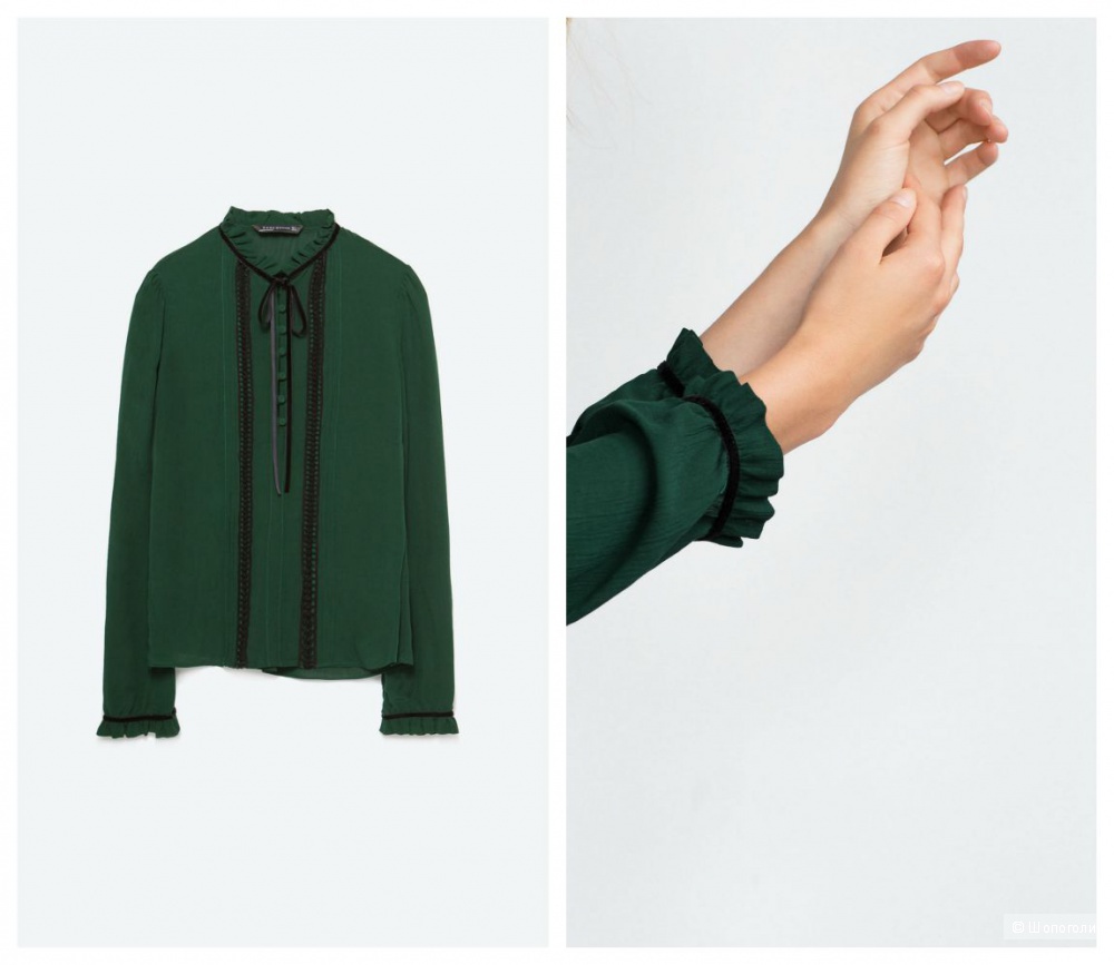 Зеленая блуза Zara xs