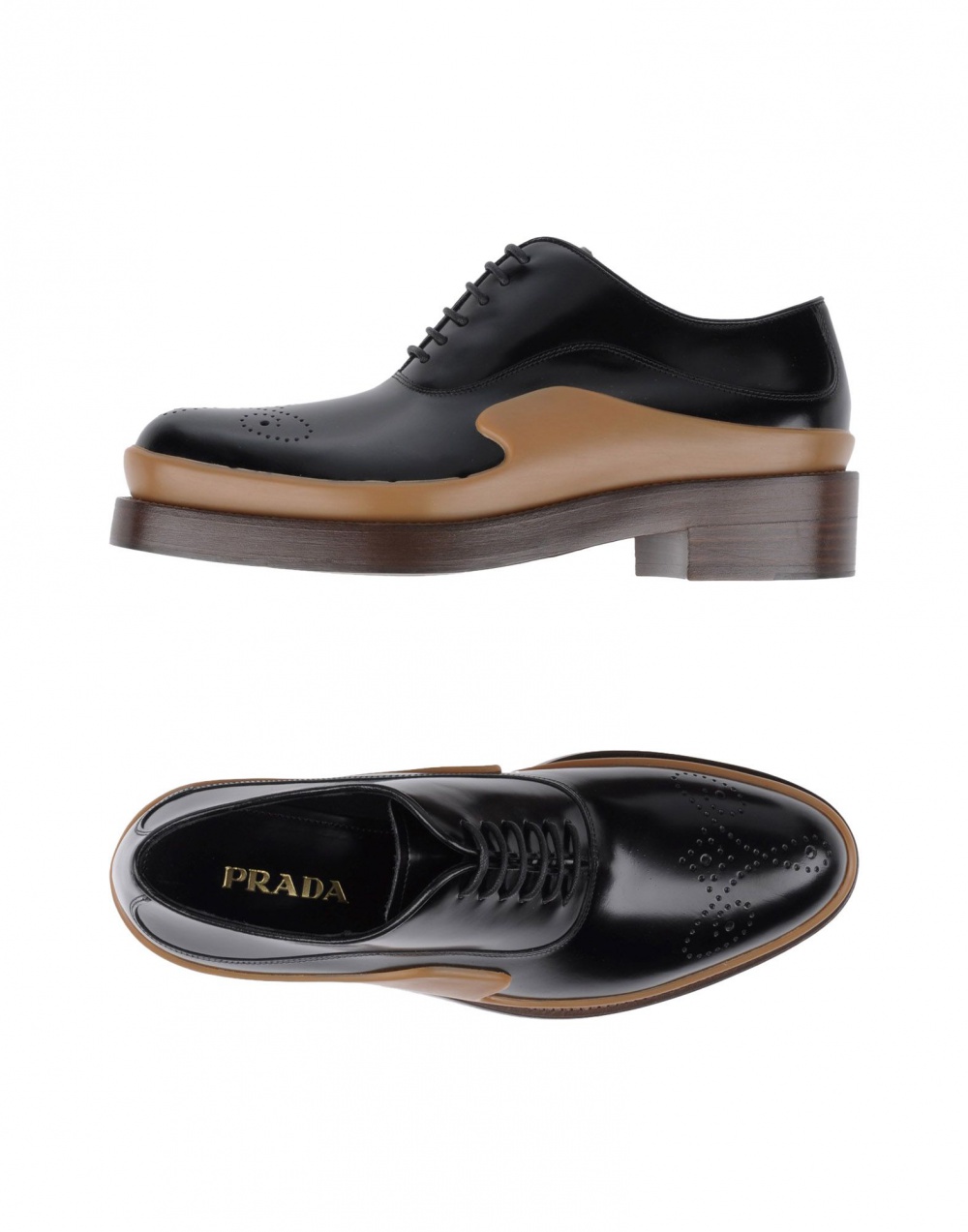 Оксфорды PRADA, 37.5 (Европейский Размер). Черный.