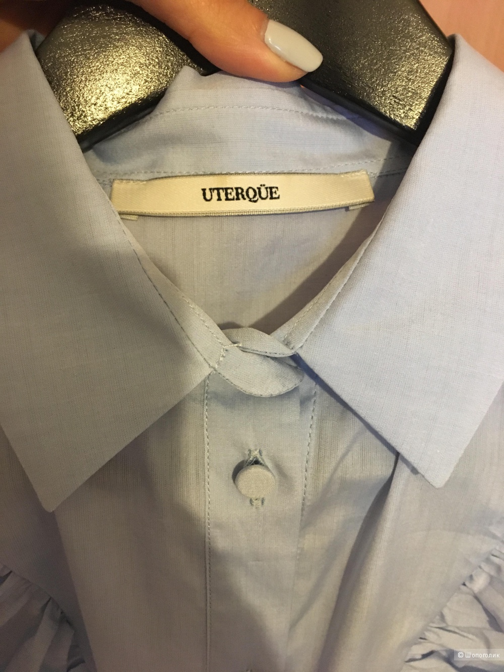 Голубая рубашка Uterque размер S