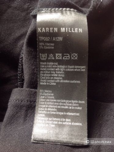 Karen Millen черный топ с баской размер UK 12 44-46