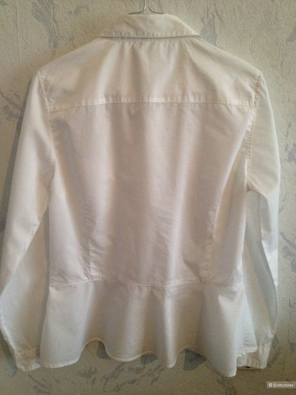 Белая рубашка с баской NafNaf размер 40eu, 44-46 ру