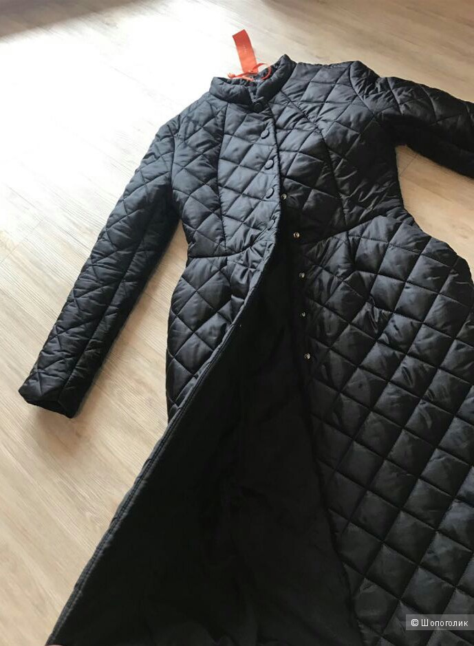 Длинное экстравагантное стеганное пальто черного цвета IMPERIAL, Италия, размер S