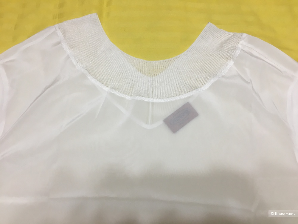 Шелковая блузка MISSONI, 48 (Российский размер) дизайнер:46 (IT). Белая