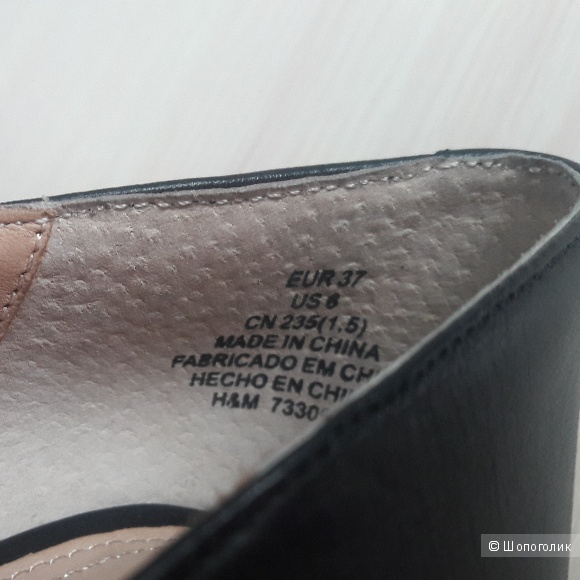 Туфли кожаные новые H&M, 37 eur,  23,5см