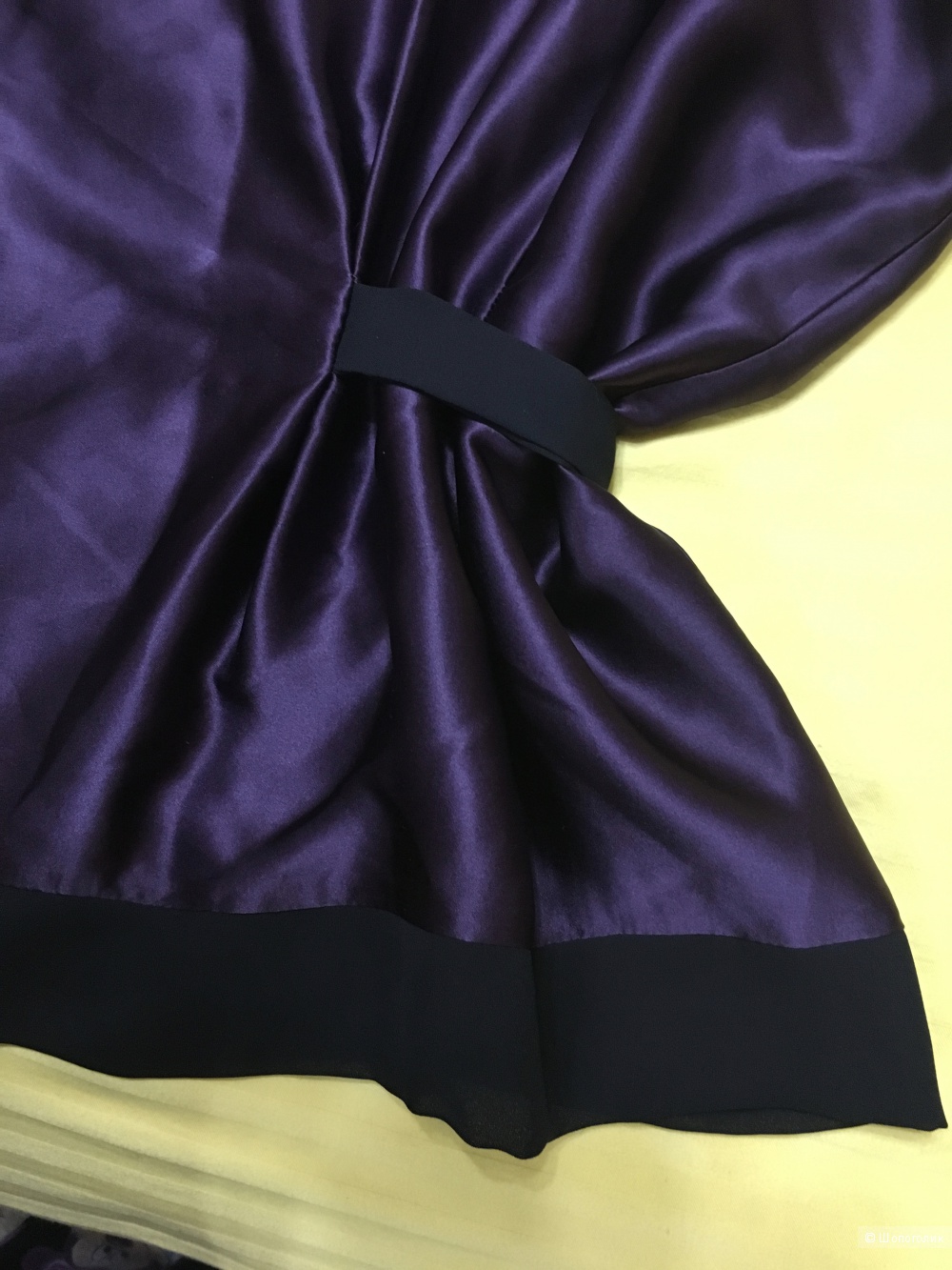 Шелковая блузка LAVINIATURRA, 46 (Российский размер) дизайнер:44 (IT). Темно-фиолетовый
