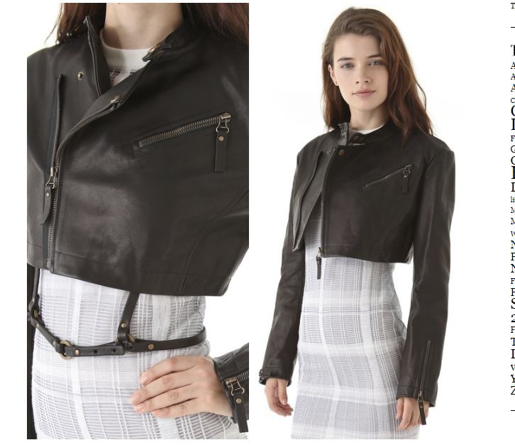 Кожаная укороченная куртка ALEXANDER WANG 40IT, 4US