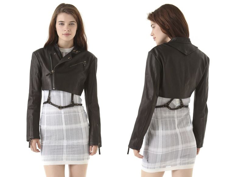 Кожаная укороченная куртка ALEXANDER WANG 40IT, 4US
