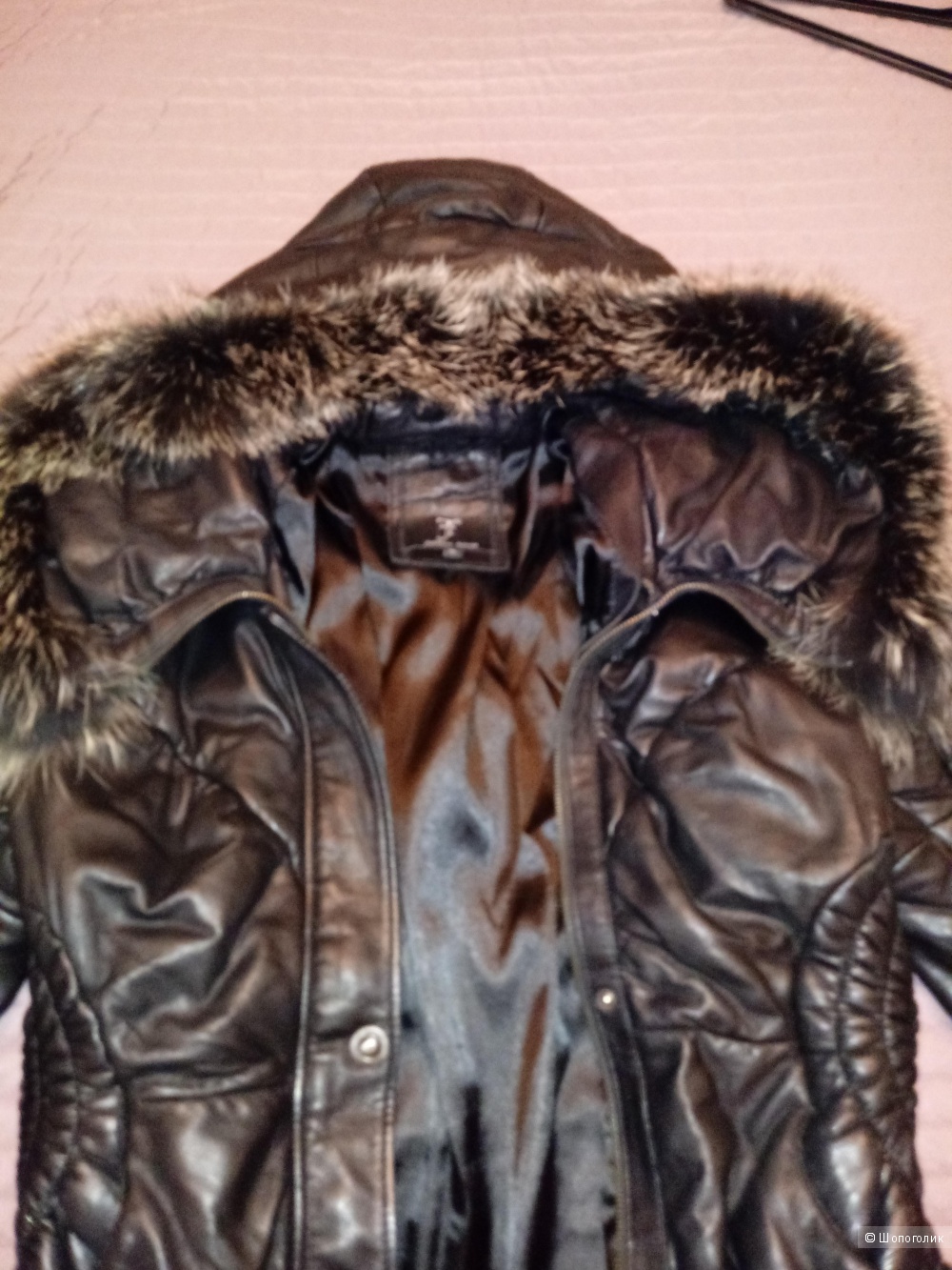 Кожаное пальто размер L-XL