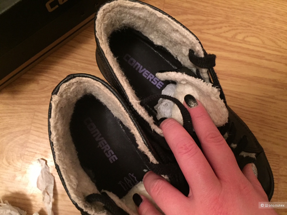 Кеды высокие CONVERSE, 100% кожа, размер 37