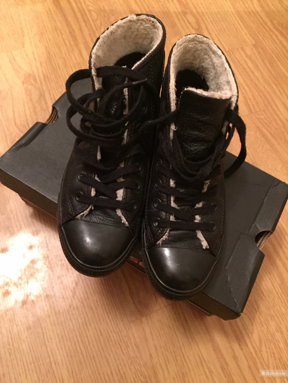 Кеды высокие CONVERSE, 100% кожа, размер 37