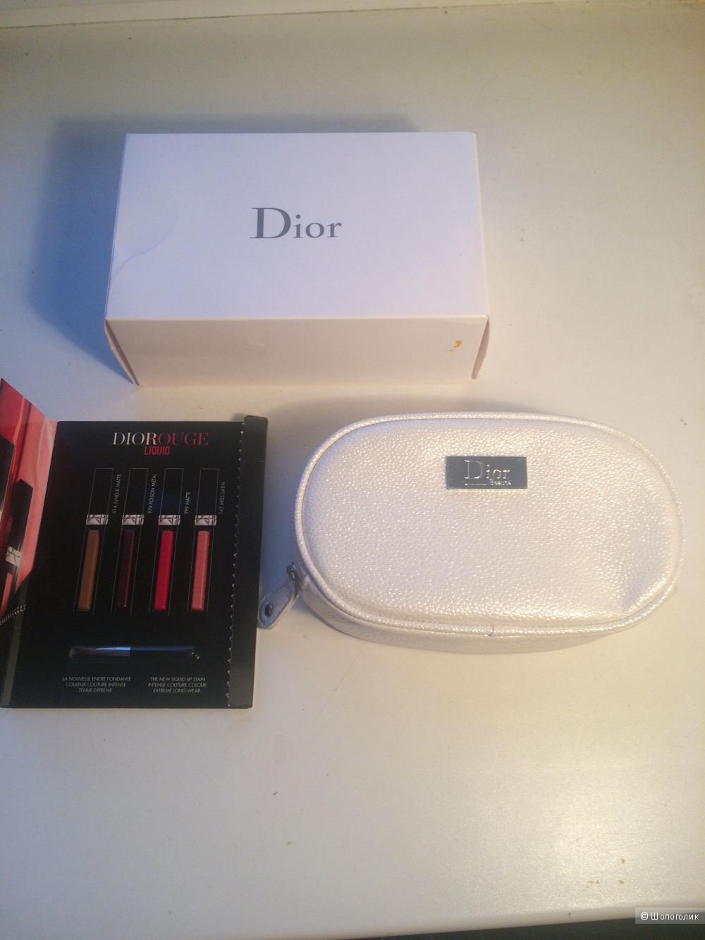 Сет Dior косметичка с мини палеткой помад 4*0,4ml