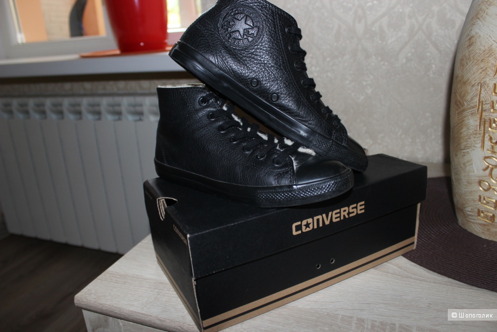 Кеды высокие CONVERSE, 100% кожа, размер 37