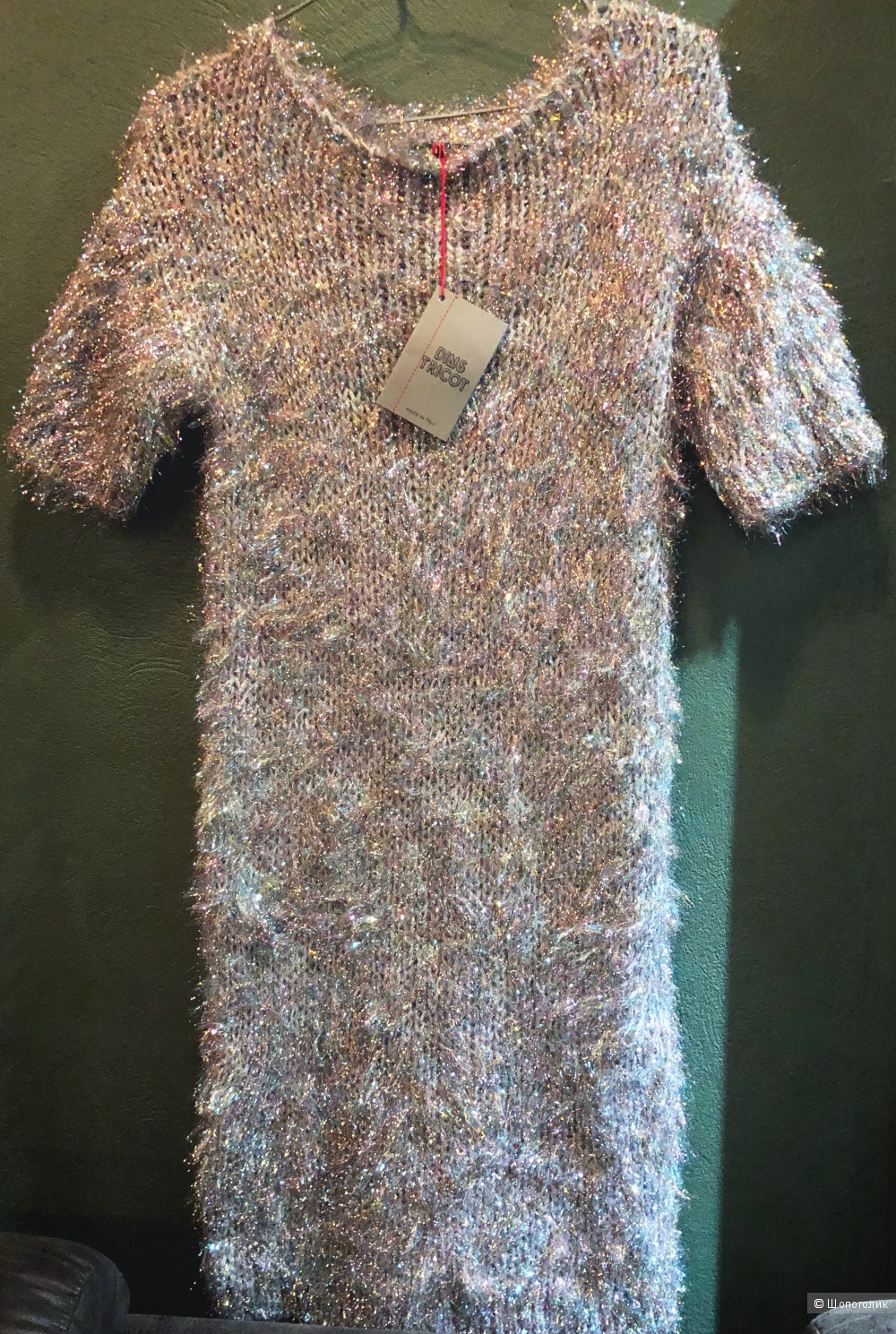 Платье Новогоднее с люрексом , Dins Tricot, Италия, oversize