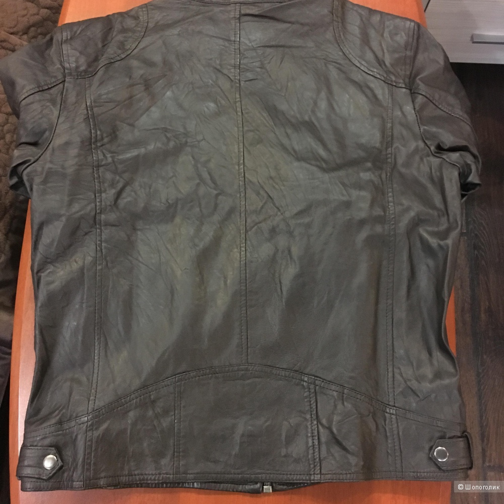 Кожаная куртка Barney's Leather Biker Jacket - Brown / L, на рос. 48-50