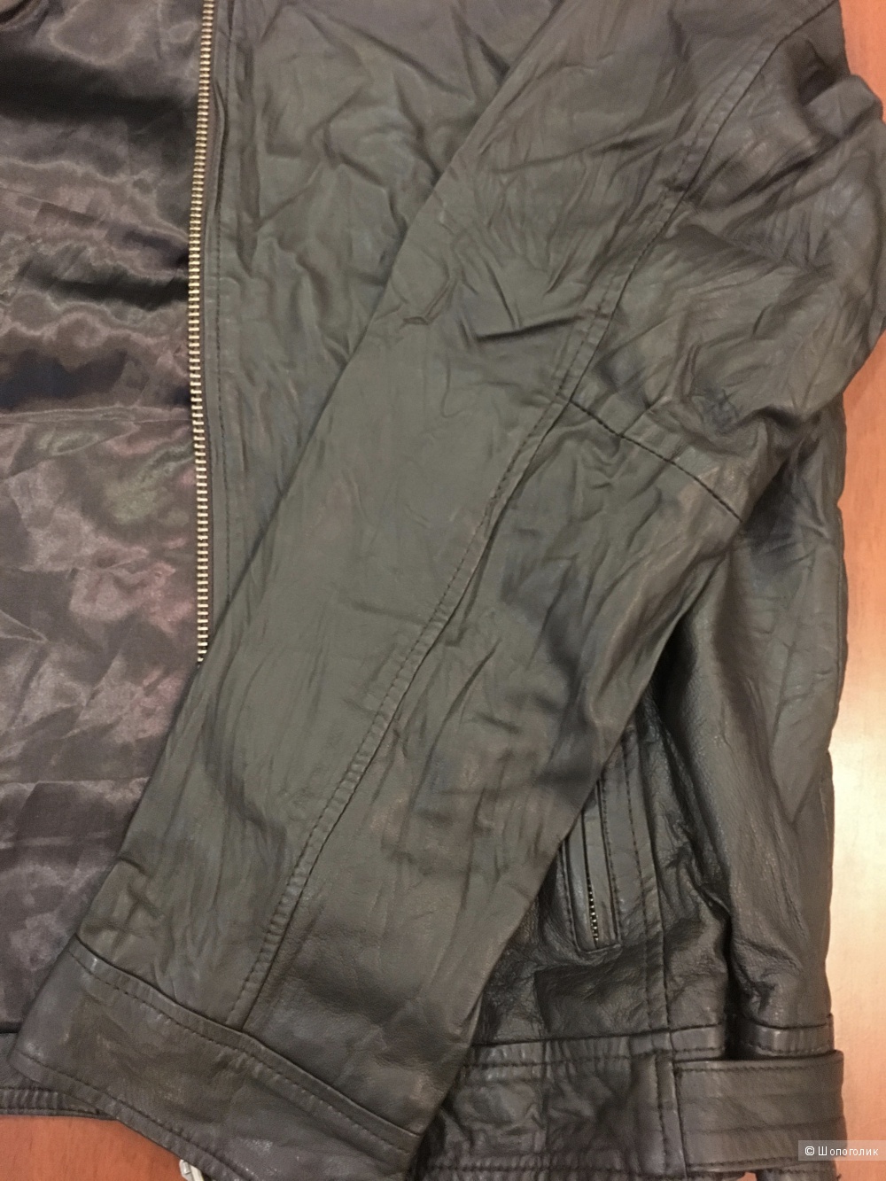 Кожаная куртка Barney's Leather Biker Jacket - Brown / L, на рос. 48-50