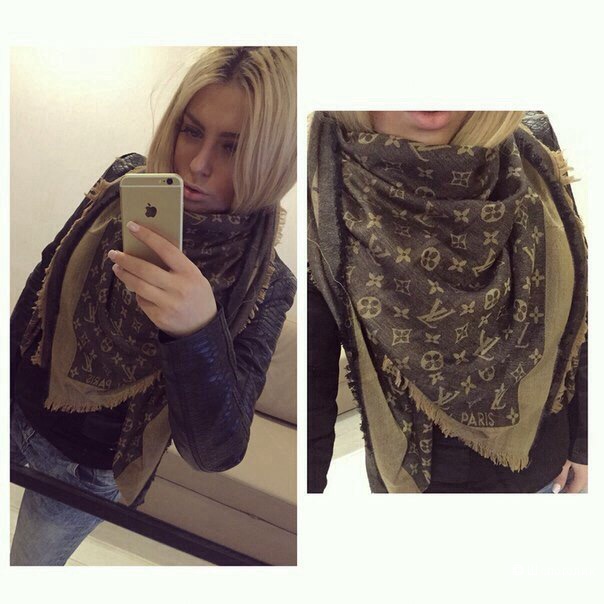 Платок Louis Vuitton Кофе с молоком, 140*140 см