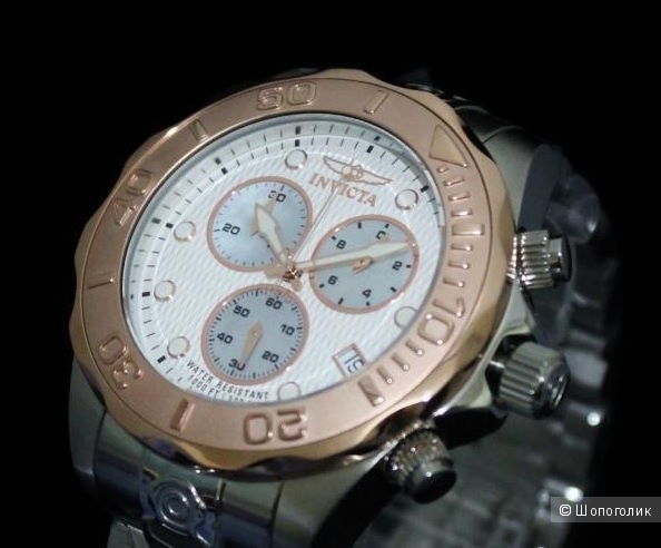 Швейцарские наручные мужские часы Invicta Men Pro Grand Diver Chronograph Rose Tone 300M W/R SS