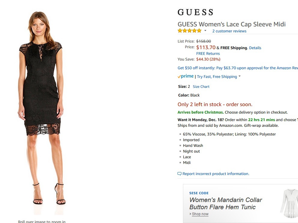 Вечернее платье Guess US4 (42-44р)