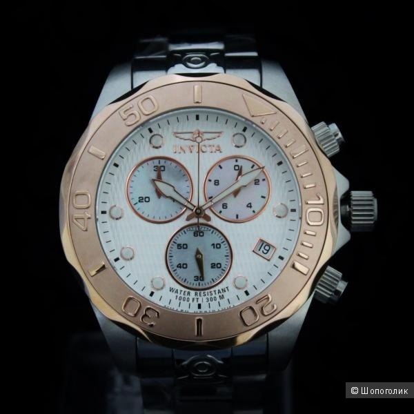 Швейцарские наручные мужские часы Invicta Men Pro Grand Diver Chronograph Rose Tone 300M W/R SS