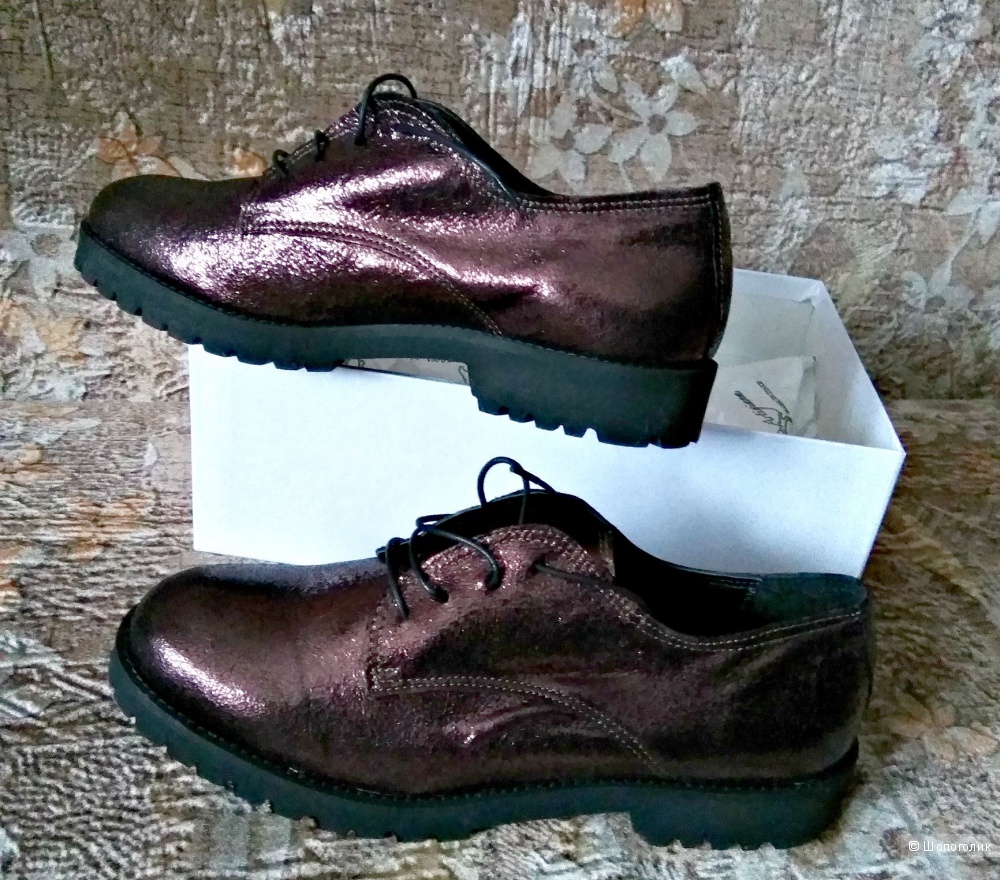 Итальянские кожаные ботинки на шнуровке GENEVE, р38