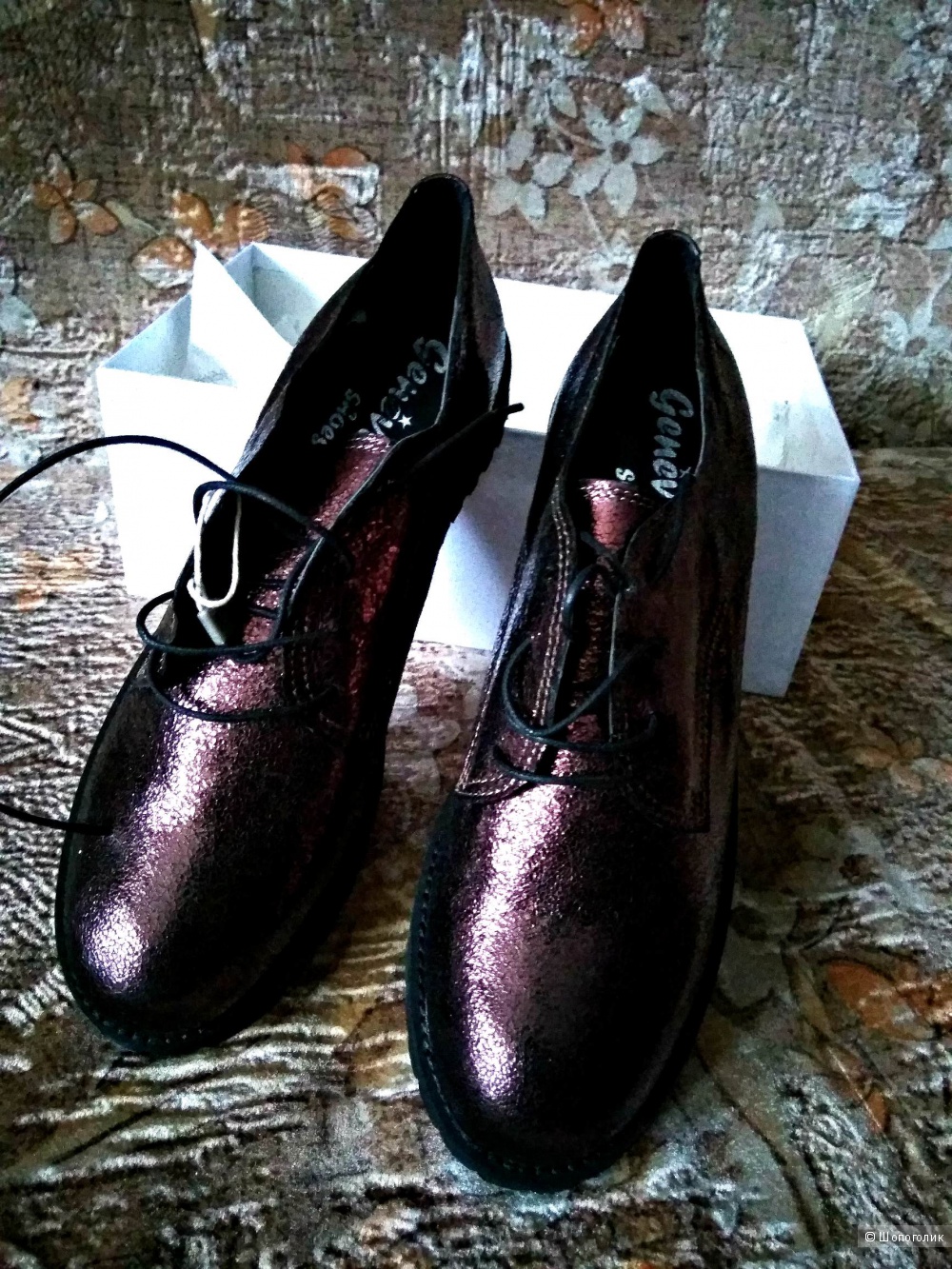 Итальянские кожаные ботинки на шнуровке GENEVE, р38