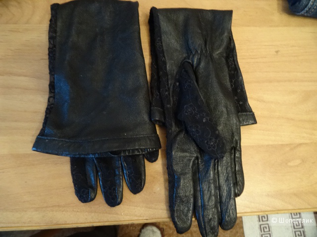 Длинные перчатки, кожа, размер 7