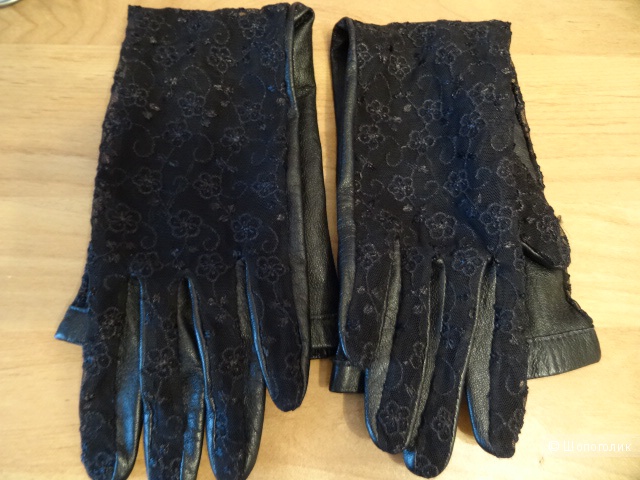 Длинные перчатки, кожа, размер 7