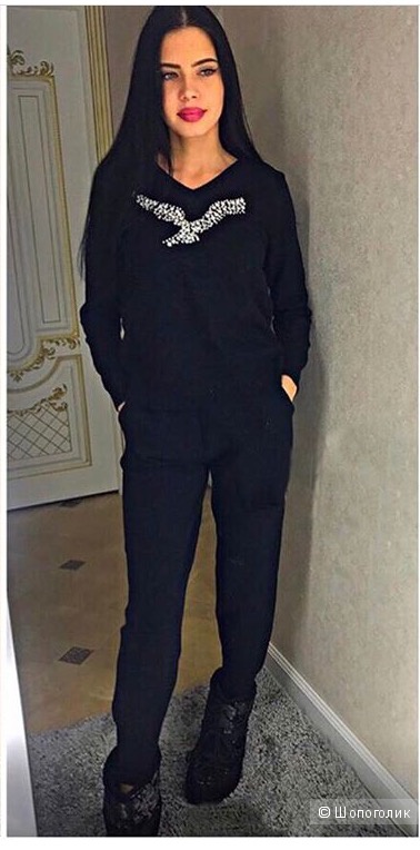 Костюм вязаный Птица, oversize