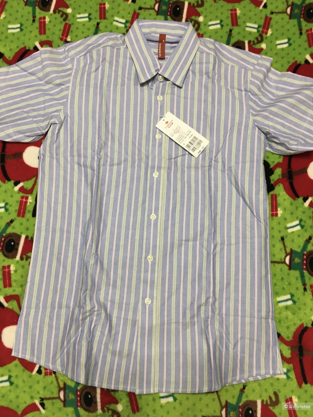 Детская рубашка с коротким рукавом, размер М, на 14-15 лет.
