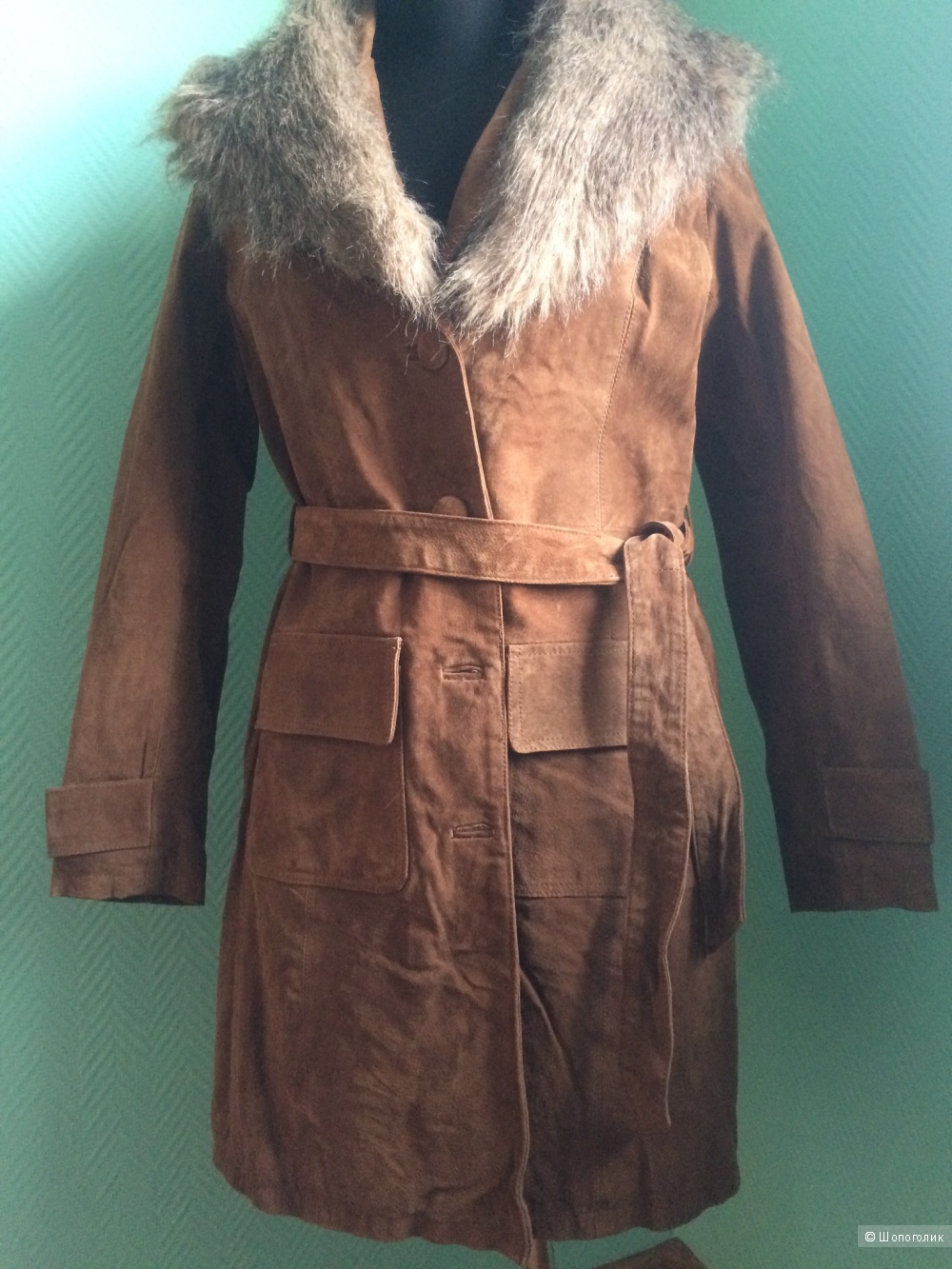 Замшевое пальто PEPE JEANS LONDON, размер L /46-48