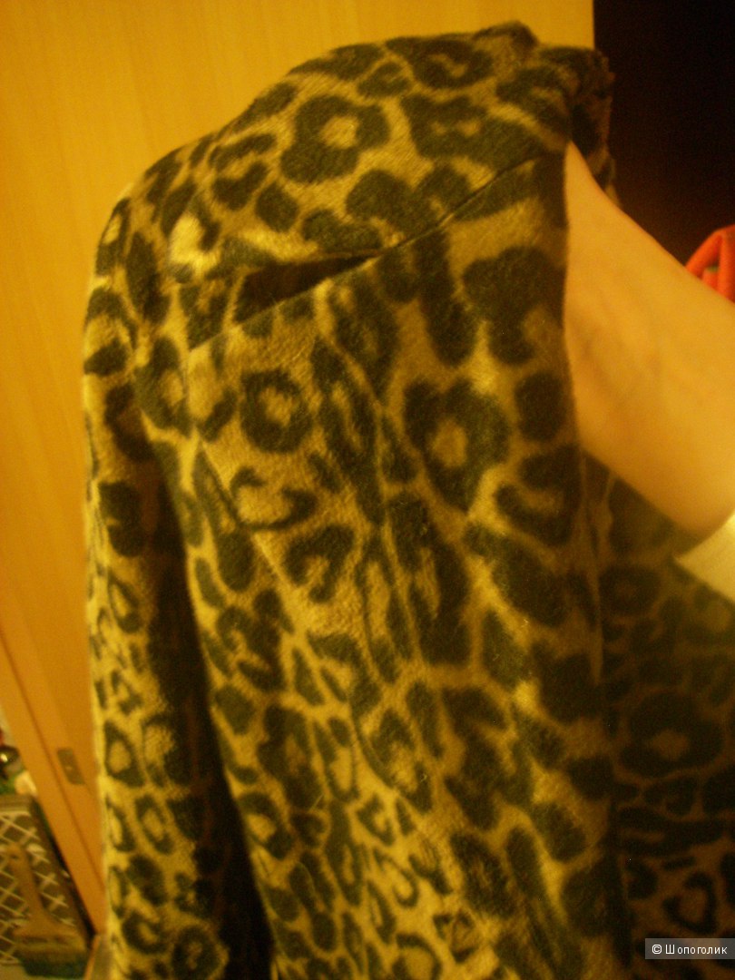 Пальто весна-осень велюровое под леопарда, Sense, размер 44-46
