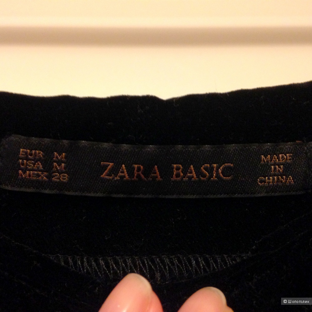 Бархатное платье Zara Basic (M)