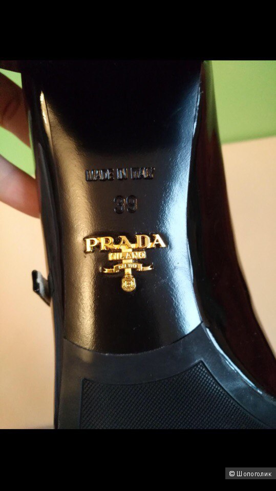 Туфли лак+кожа Prada 39,5-40