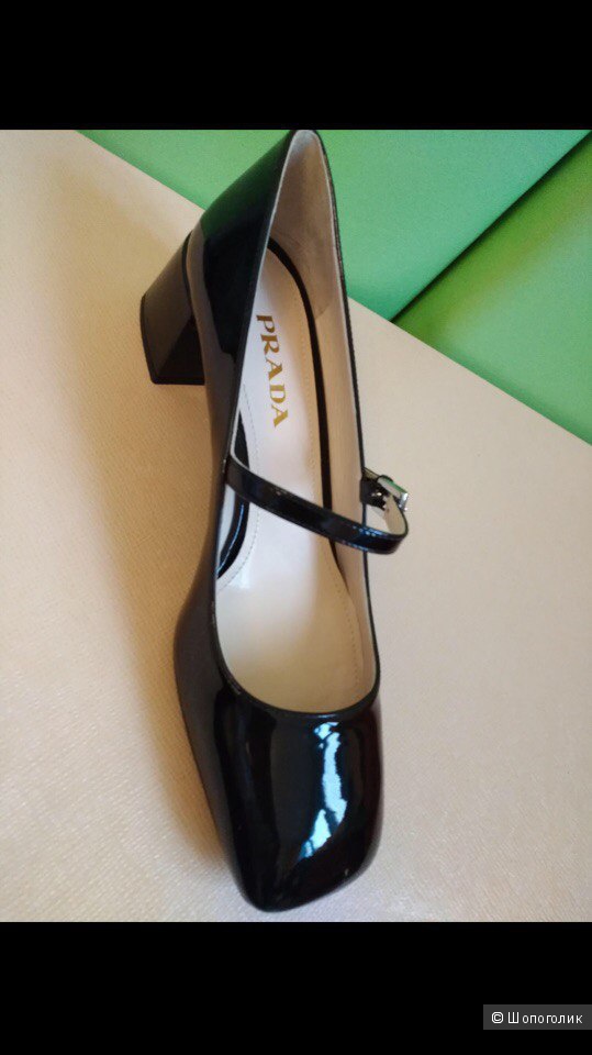 Туфли лак+кожа Prada 39,5-40