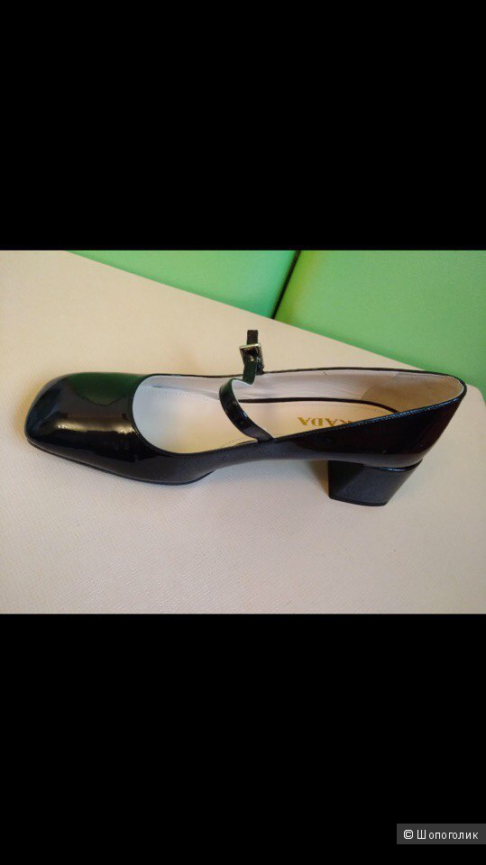 Туфли лак+кожа Prada 39,5-40