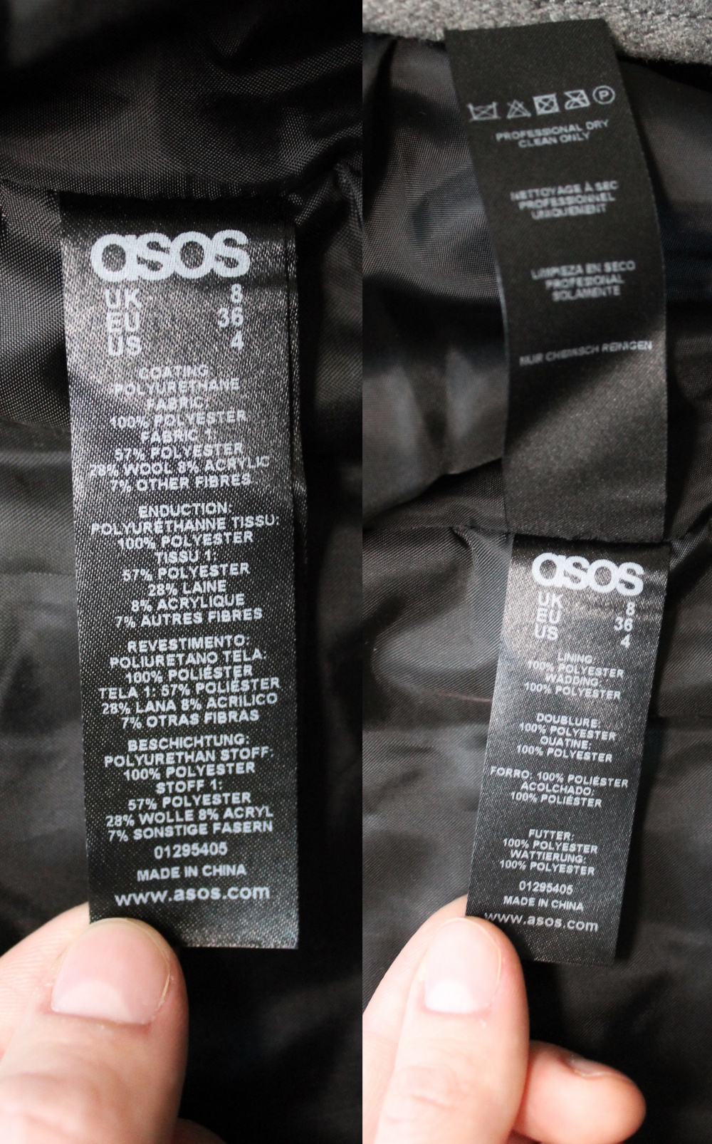 Пальто ASOS, размер UK8