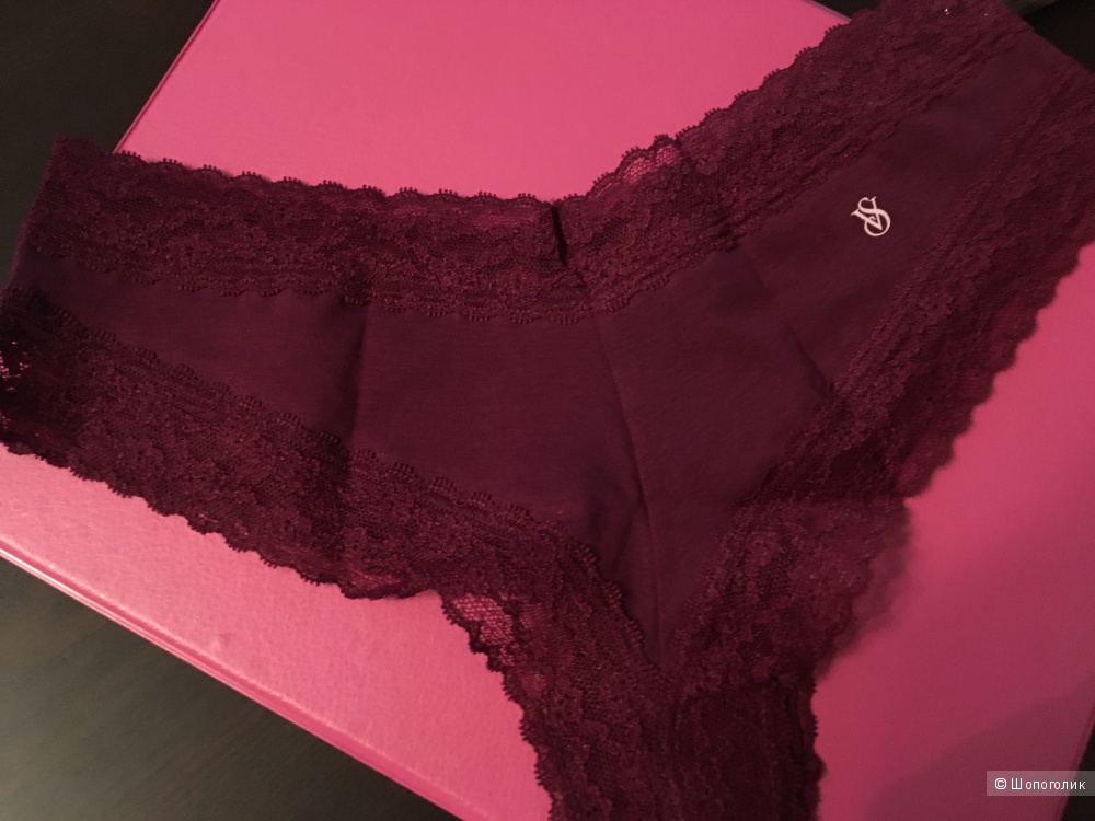 Трусики Victoria's Secret Lace-waist Cheeky Panty, размер S (Сет из 3 штук)