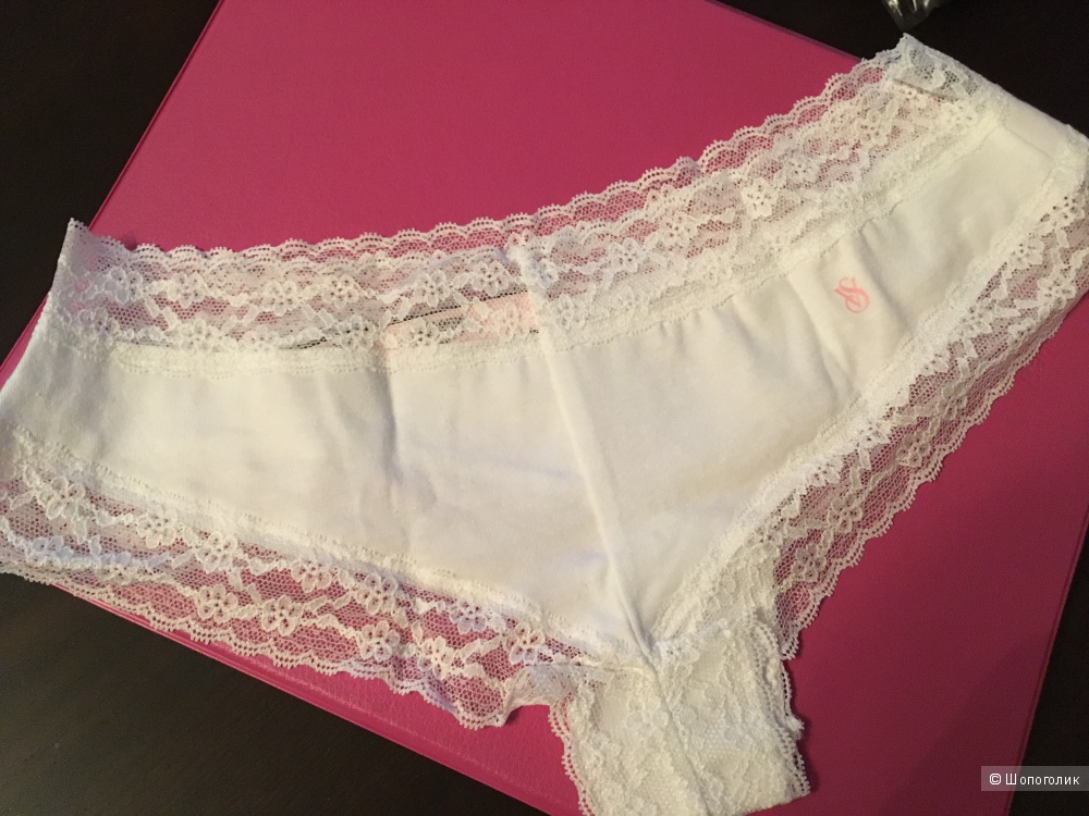 Трусики Victoria's Secret Lace-waist Cheeky Panty, размер S (Сет из 3 штук)