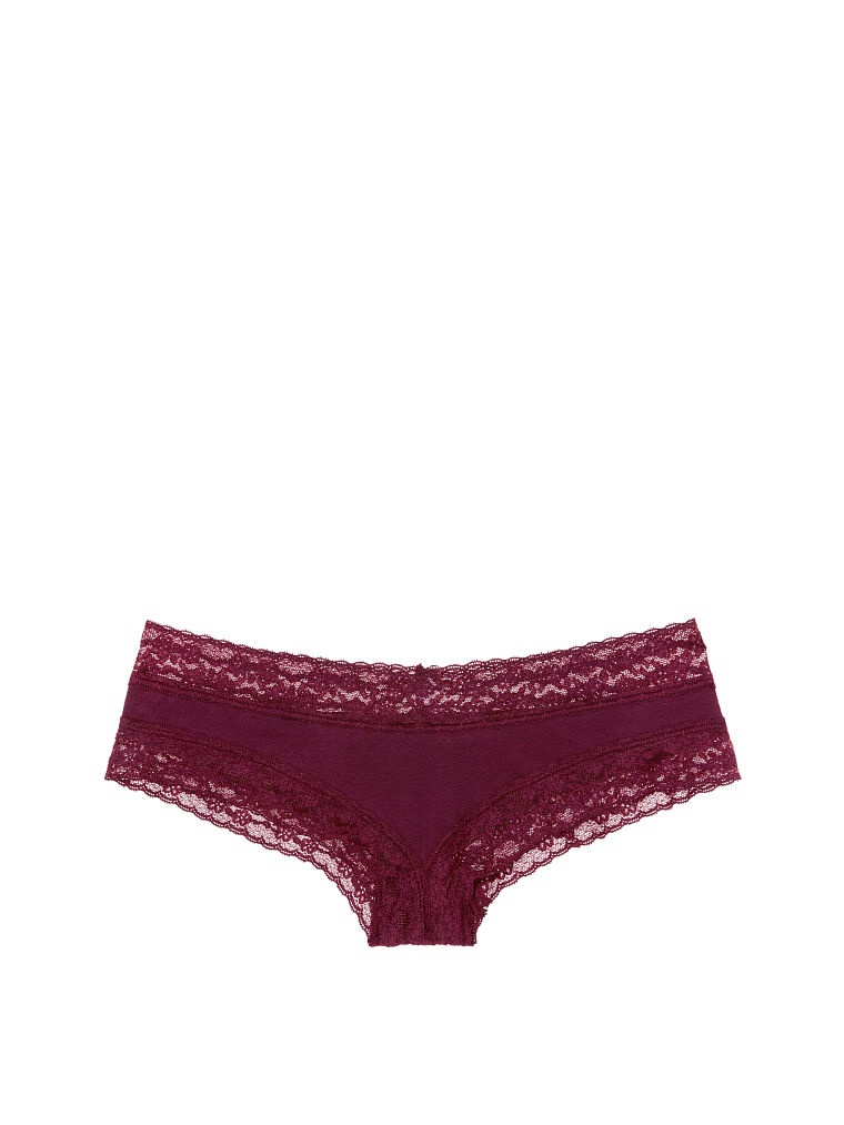 Трусики Victoria's Secret Lace-waist Cheeky Panty, размер S (Сет из 3 штук)