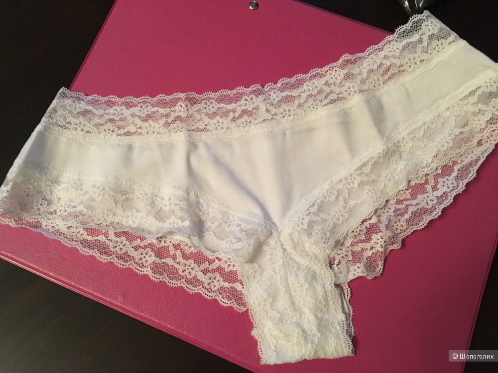 Трусики Victoria's Secret Lace-waist Cheeky Panty, размер S (Сет из 3 штук)
