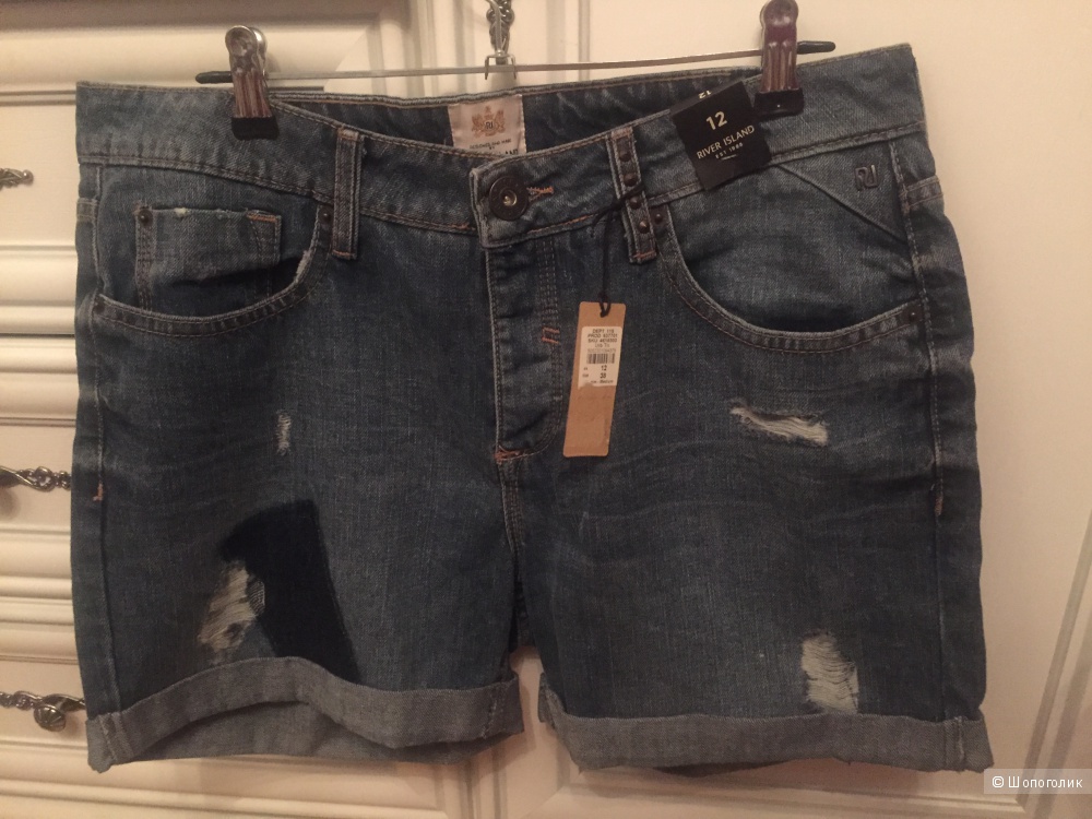 Джинсовые шорты River Island. UK12 44 - 46 размер