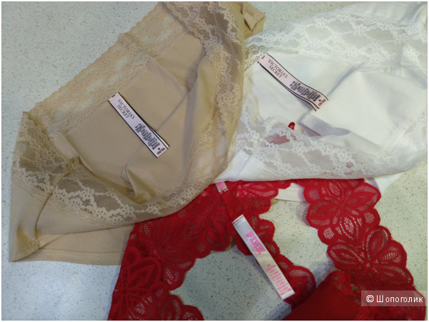 Хлопковые трусики Victoria`s Secret 2шт маркировка М и 1шт PINK (комплект из 3х шт)