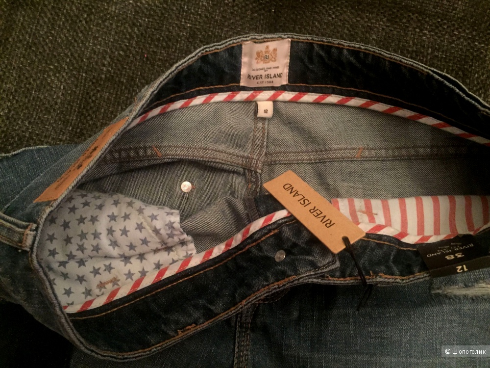 Джинсовые шорты River Island. UK12 44 - 46 размер