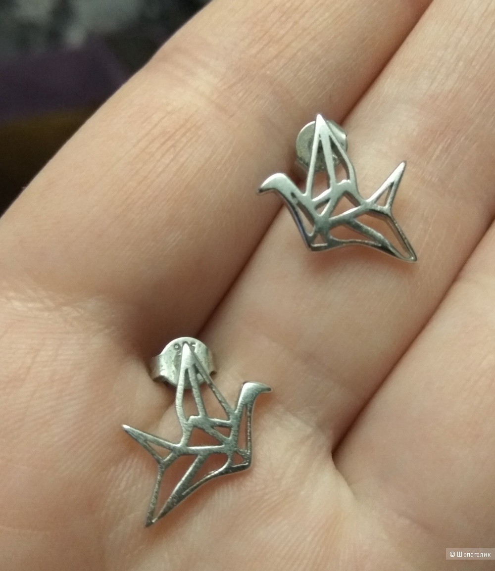 Серьги "Оригами", серебро 925