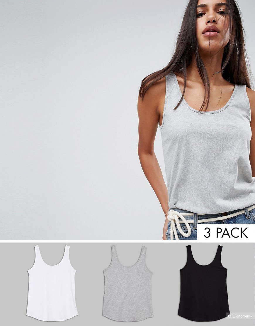 Комплект: 3 майки ASOS, 8 UK
