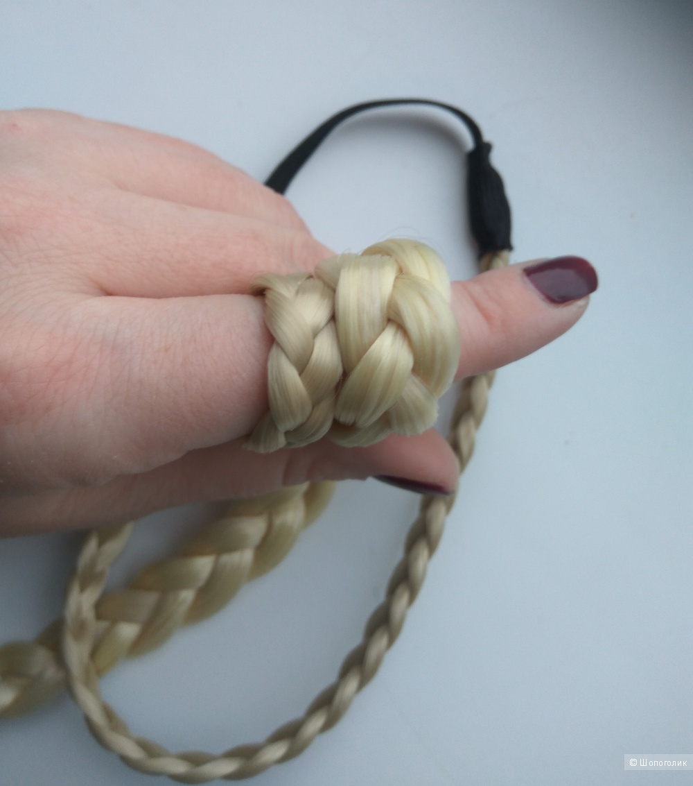 Накладная коса для блондинок, повязка, 14 мм