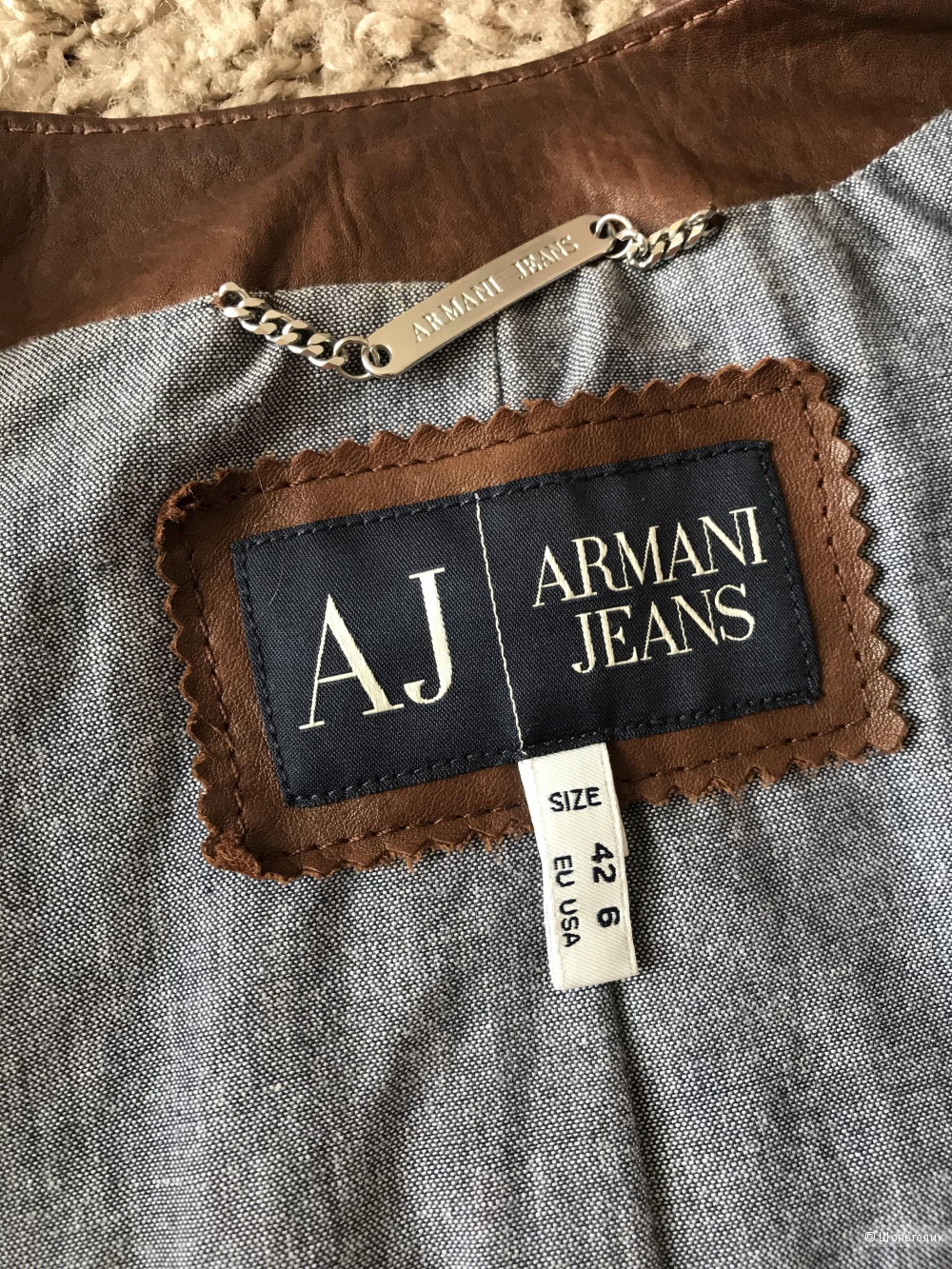 Куртка кожаная Armani Jeans 44-46 оригинал