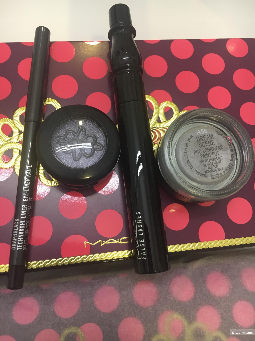 Набор для макияжа глаз с косметичкой МАС Nutcracker sweet smoky eye bag