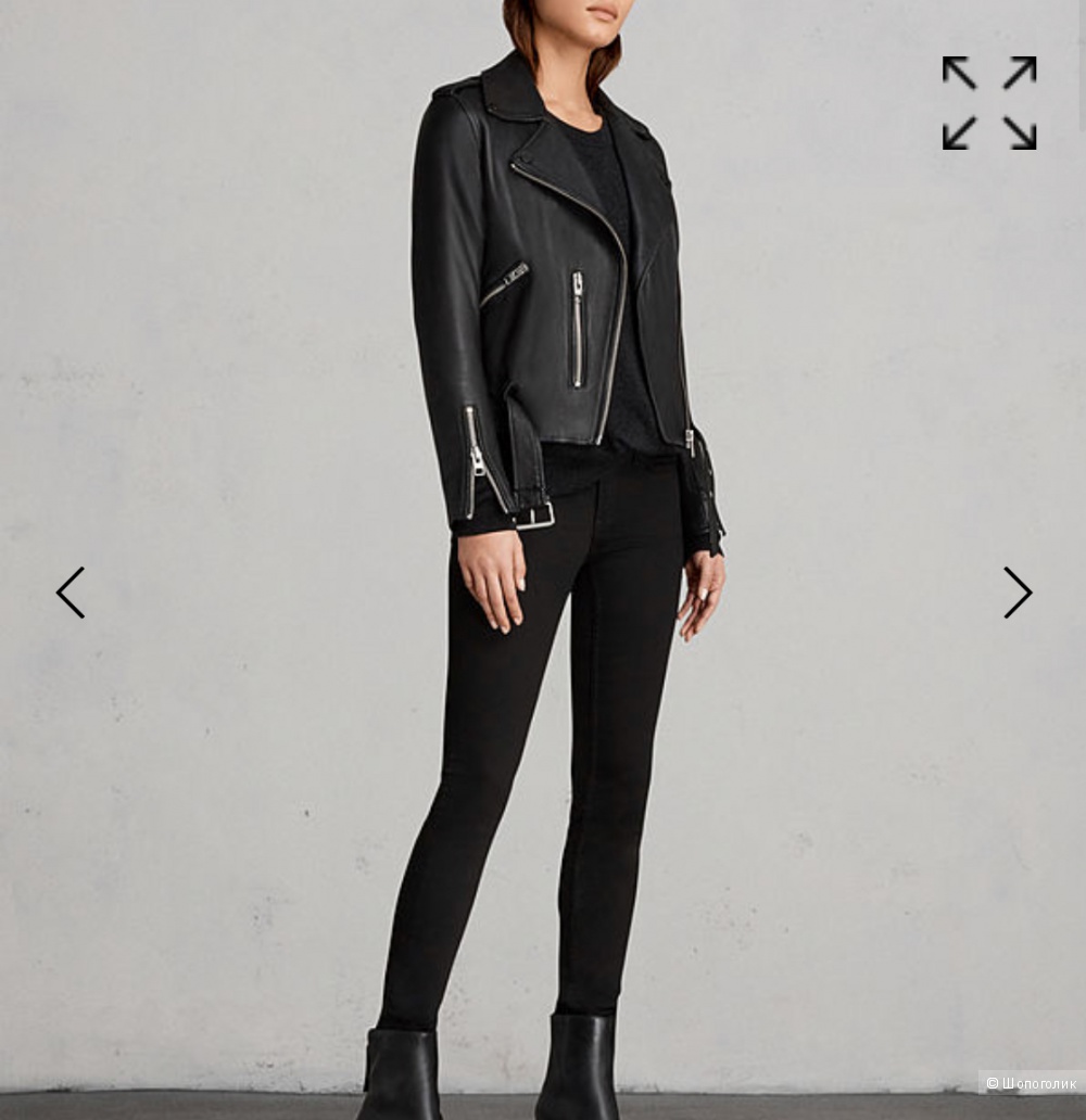 Кожаная куртка Allsaints. Размер 10UK(S)